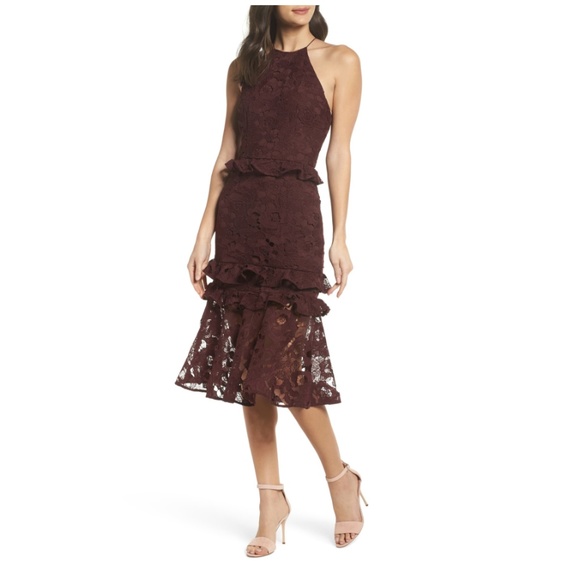 Nordstrom Dresses & Skirts - Cooper ST Enchantment Lace Midi Dress Burgundy 4